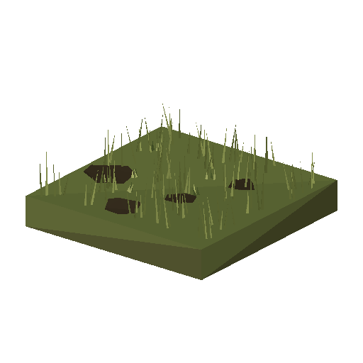 Low-poly Terrain 3D model: Reed Marsh Tile