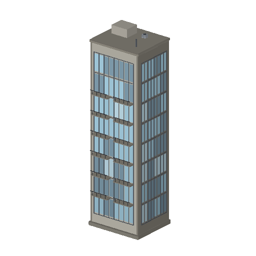 Low-poly High-Rise & Supertall 3D model: Residential Highrise 01
