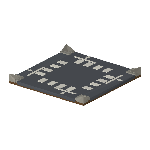 Low-poly Roads & Avenues 3D model: Road 4-Way Intersection 01