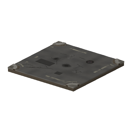 Low-poly Roads 3D model: Road Asphalt 4way
