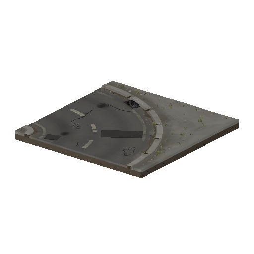 Low-poly Roads 3D model: Road Asphalt Corner