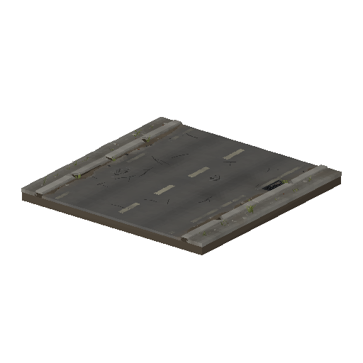 Low-poly Roads 3D model: Road Asphalt Straight