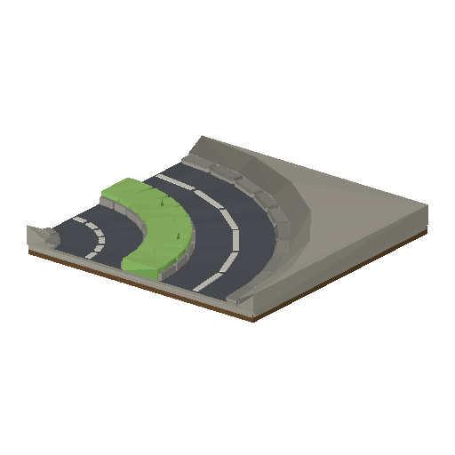 Low-poly Roads & Avenues 3D model: Road Avenue Corner 01