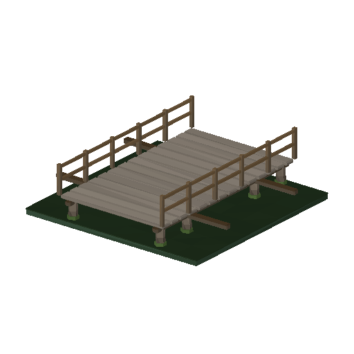 Low-poly Roads 3D model: Road Boardwalk Straight