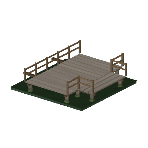 Low-poly Roads 3D model: Road Boardwalk T