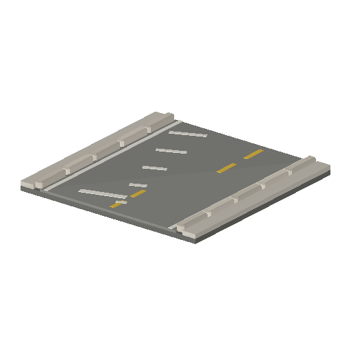 Low-poly Roads 3D model: Road Boulevard Transition