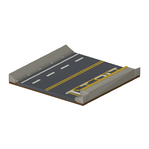 Low-poly Roads & Avenues 3D model: Road Bus Bay Straight 01