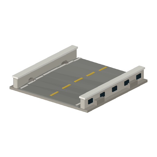 Low-poly Roads 3D model: Road Causeway Span