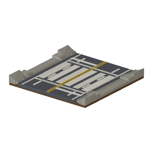 Low-poly Roads & Avenues 3D model: Road Crosswalk Straight 01