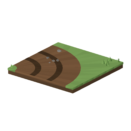 Low-poly Roads 3D model: Road Dirt Corner