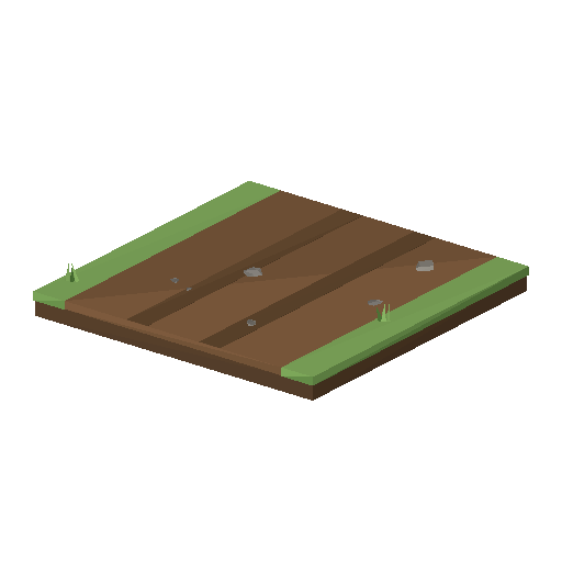 Low-poly Roads 3D model: Road Dirt Straight