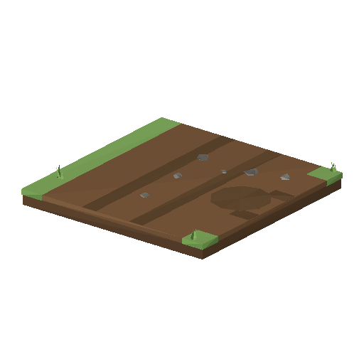 Low-poly Roads 3D model: Road Dirt T