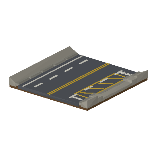 Low-poly Roads & Avenues 3D model: Road Kerb Crossover Straight 01