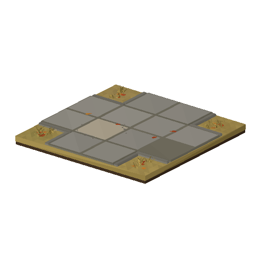 Low-poly Sidewalks & Paths 3D model: Road Sidewalk 4way 01
