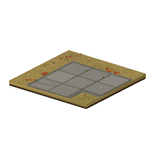 Low-poly Sidewalks & Paths 3D model: Road Sidewalk Corner 01