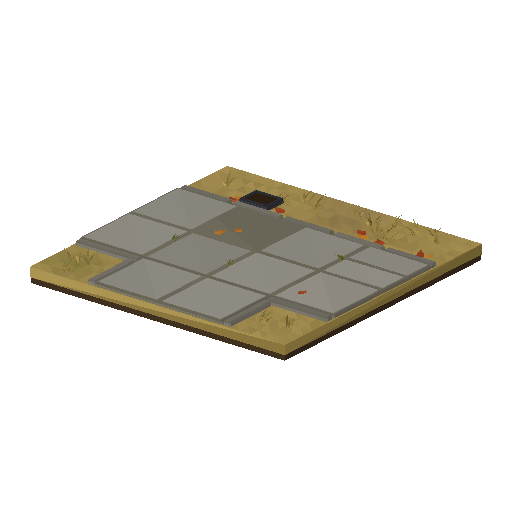 Low-poly Sidewalks & Paths 3D model: Road Sidewalk Tjunction 01