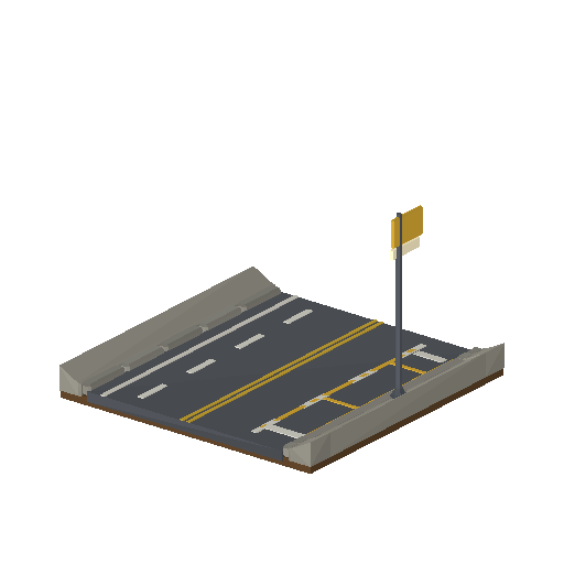 Low-poly Roads & Avenues 3D model: Road Taxi Rank Straight 01