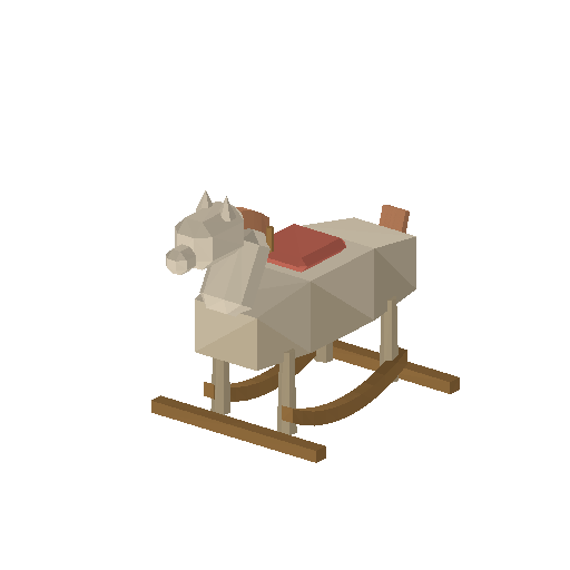 Low-poly Interiors 3D model: Rocking Horse