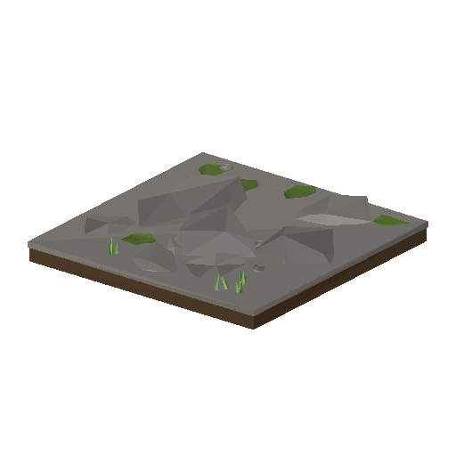 Low-poly Terrain 3D model: Rocky Highland Tile