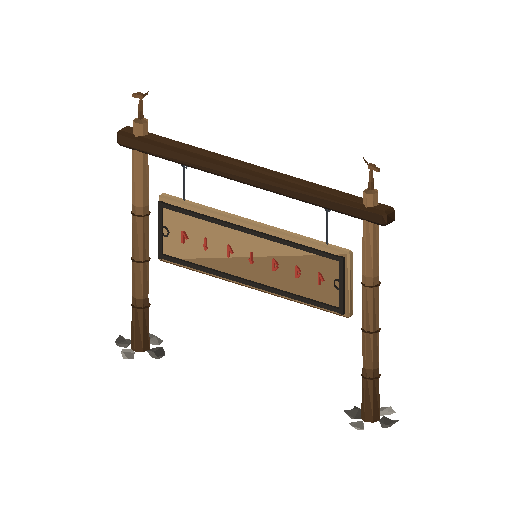 Low-poly Signage 3D model: Rune Name Board