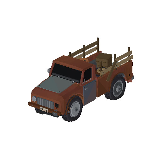Low-poly Vehicles 3D model: Rusted Pickup