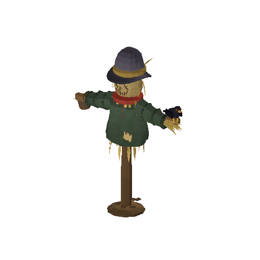 Low-poly Halloween Decorations 3D model: Scarecrow 01