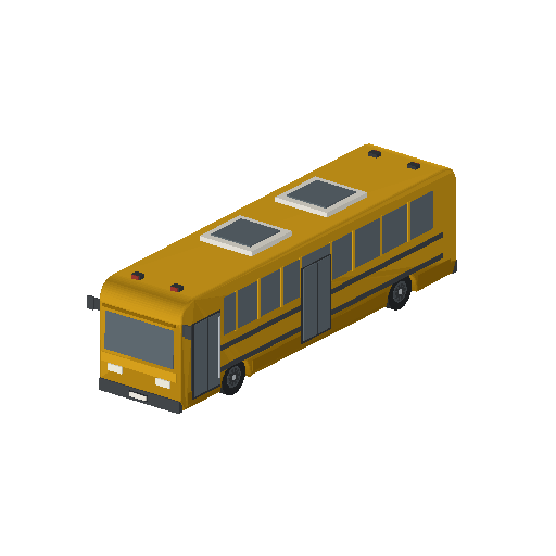 Low-poly Vehicles 3D model: School Bus