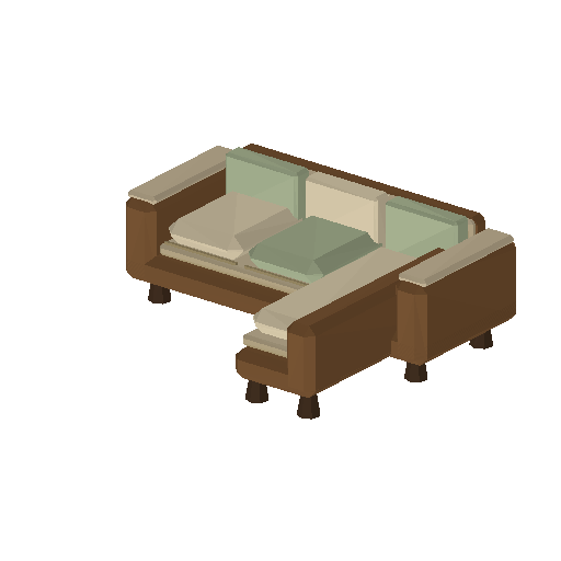 Low-poly Interiors 3D model: Sectional L
