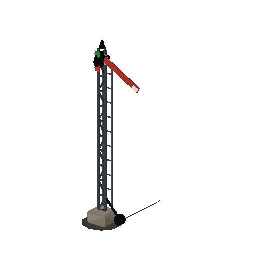 Low-poly Trackside Gear 3D model: Semaphore Signal