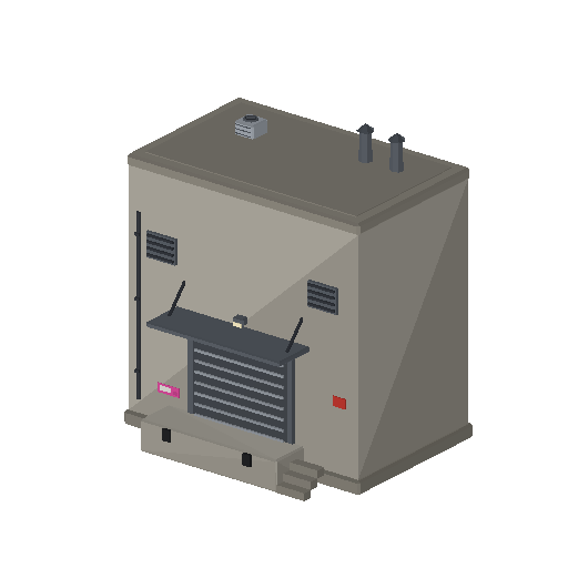 Low-poly Mid-Rise & Podium 3D model: Service Backlot 01