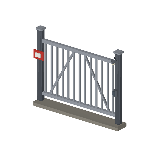 Low-poly Street Furniture 3D model: Service Gate 01