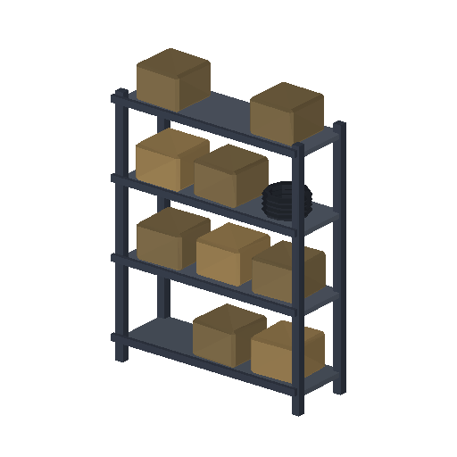 Low-poly Props 3D model: Shelf Rack