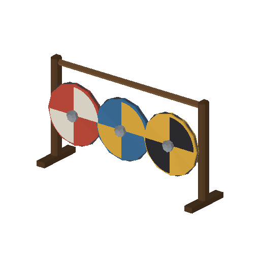 Low-poly Props 3D model: Shield Rack