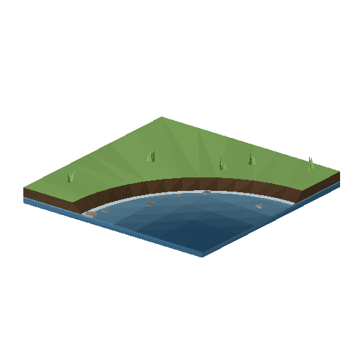 Low-poly Water 3D model: Shore Corner In Fjord