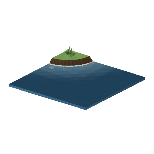 Low-poly Water 3D model: Shore Corner Out Fjord