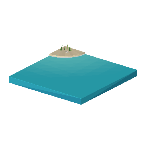 Low-poly Water 3D model: Shore Corner Out