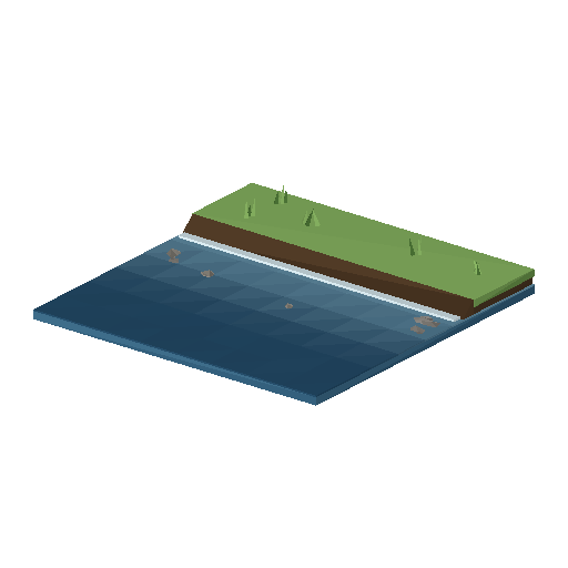 Low-poly Water 3D model: Shore Straight Fjord