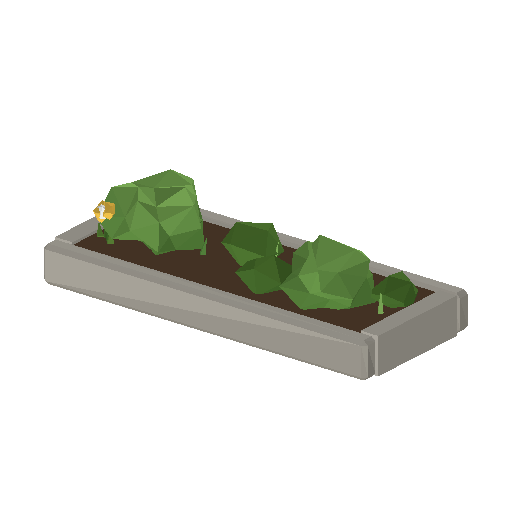 Low-poly Nature 3D model: Shrub Planting Bed 01