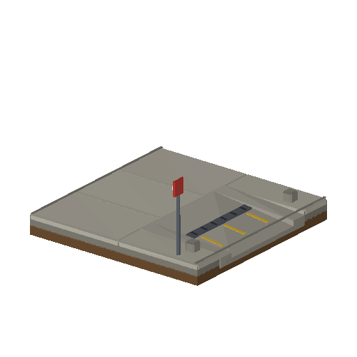 Low-poly Roads & Avenues 3D model: Sidewalk Driveway Cut 01