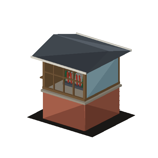 Low-poly Station & Rail Structures 3D model: Signal Box