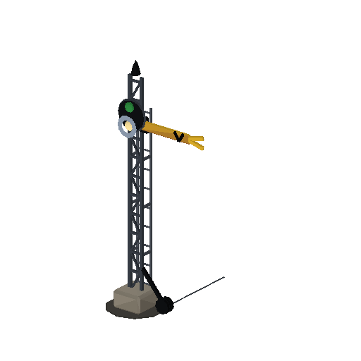 Low-poly Trackside Gear 3D model: Signal Distant