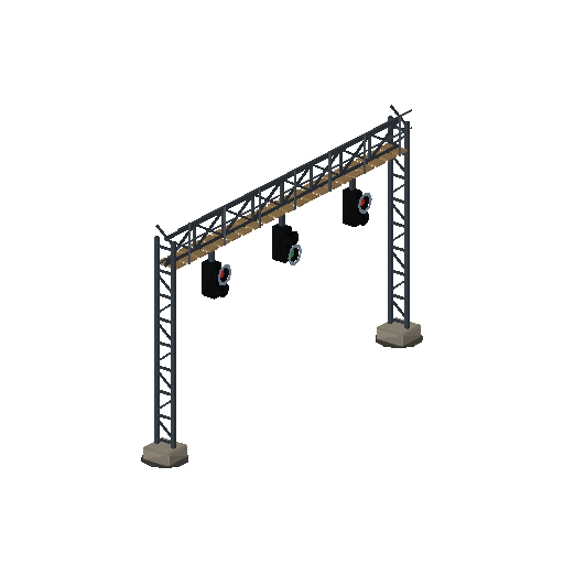 Low-poly Trackside Gear 3D model: Signal Gantry