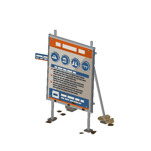 Low-poly Signage 3D model: Site Safety Board