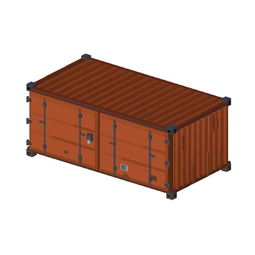 Low-poly Lot Structures 3D model: Site Storage Container