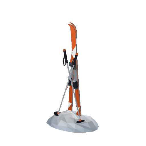 Low-poly Props 3D model: Ski Poles