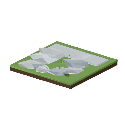 Low-poly Terrain 3D model: Snow Turf Tile
