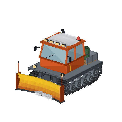 Low-poly Vehicles 3D model: Snowcat