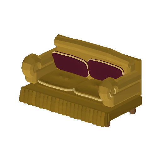 Low-poly Interiors 3D model: Sofa 2seat