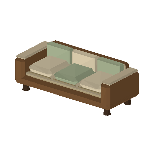 Low-poly Interiors 3D model: Sofa 3seat