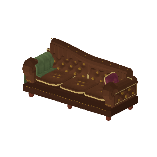 Low-poly Interiors 3D model: Sofa Tufted Hero